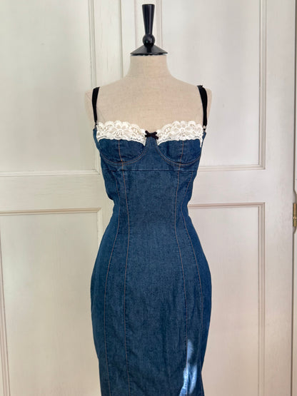 D&G Dolce Gabbana Vintage Denim Bustier Dress (M / IT 42)