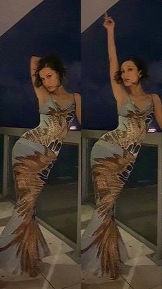 Roberto Cavalli 2004 Feather Dress (M)