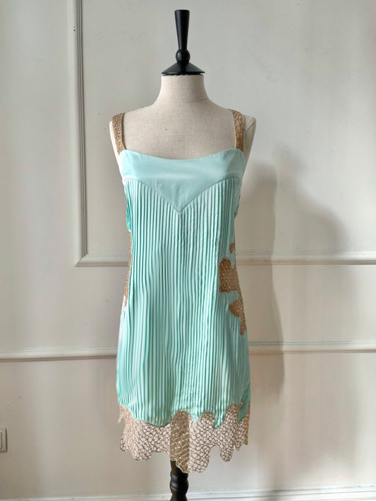 RUNWAY Blumarine Silk Mermaid Dress In Blue (IT 40 / S)