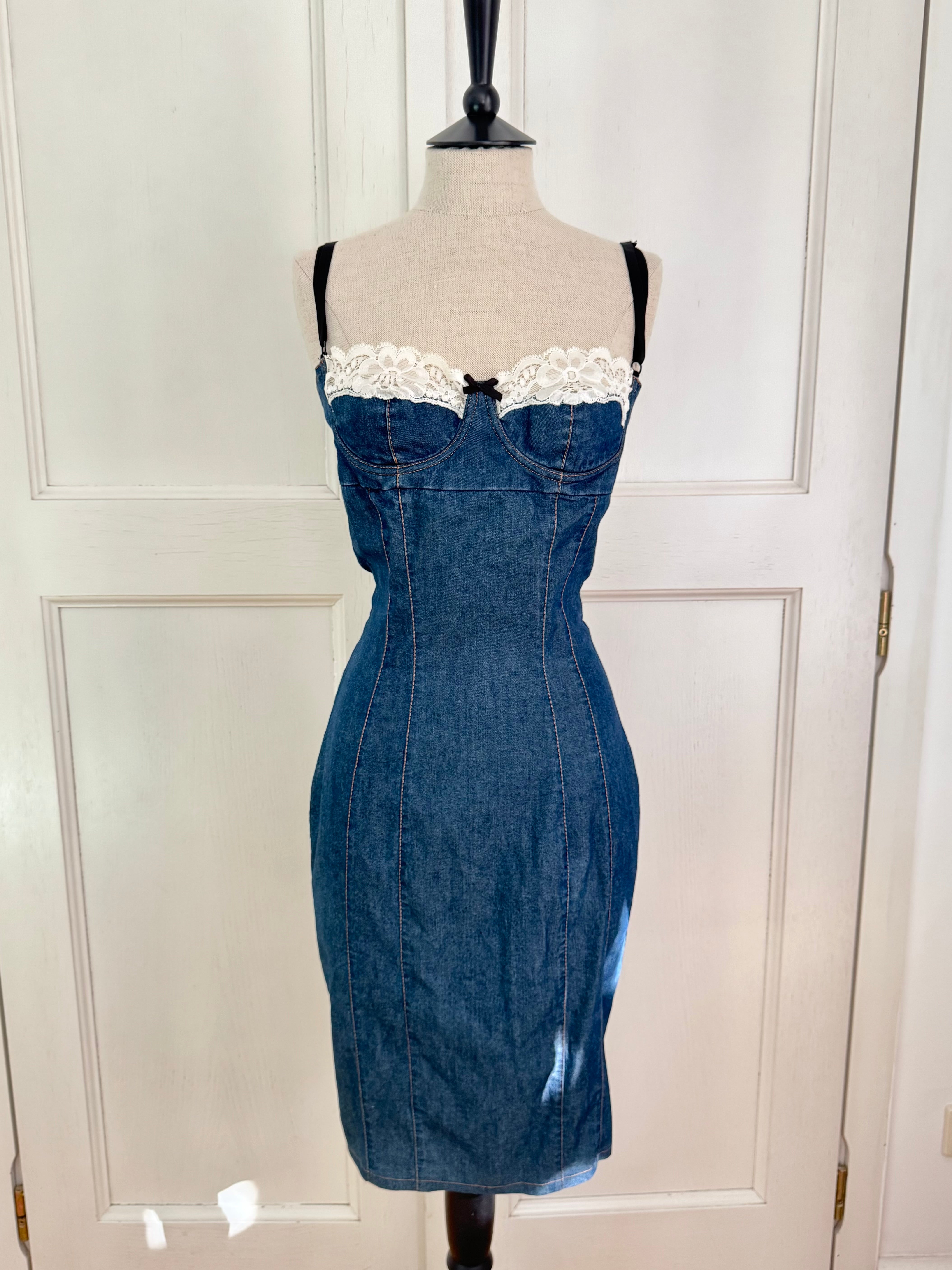 ワンピース D&G vintage denim bustier corset dress D&G Dolce Gabbana Vintage Denim Bustier Dress (M / IT 42) – Ciao Kasia