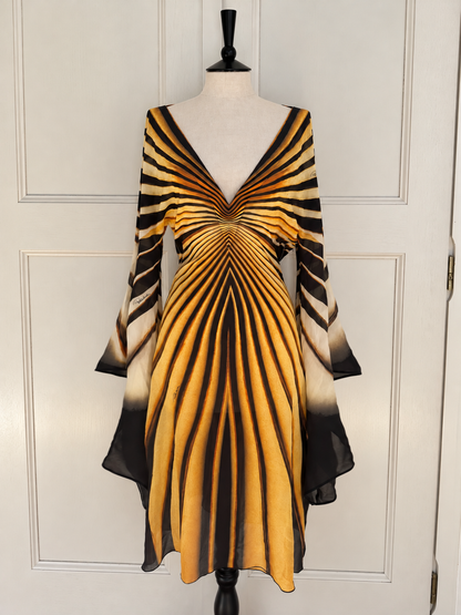 ☆ Runway Roberto Cavalli S/S 2007 Ray Of Sun Mini Butterfly Dress (S / IT 40)