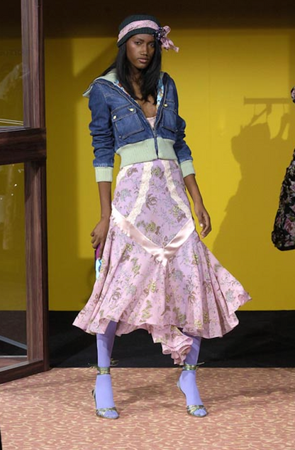 RUNWAY Dolce and Gabbana D&G Floral Silk Dress in Pink F/W 2004 (S)