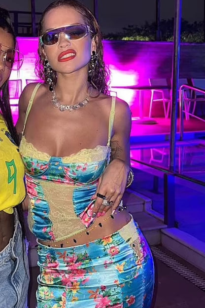 ICONIC Dolce Gabbana D&G S/S 2005 Tropical Turquoise Dress (XS-S)