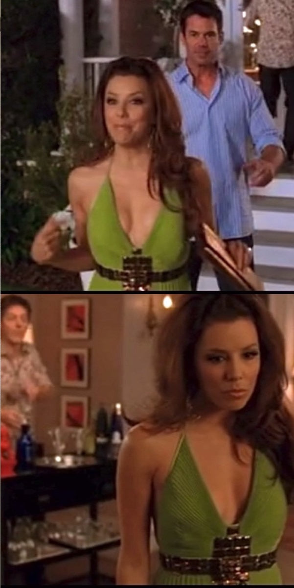 ICONIC Just Cavalli 2001 Green Bejeweled Mini Pleated Dress (S / IT 40)