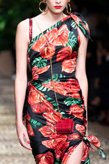 RUNWAY Dolce Gabbana S/S 2020 Hibiscus Corset Dress (L / IT 44)