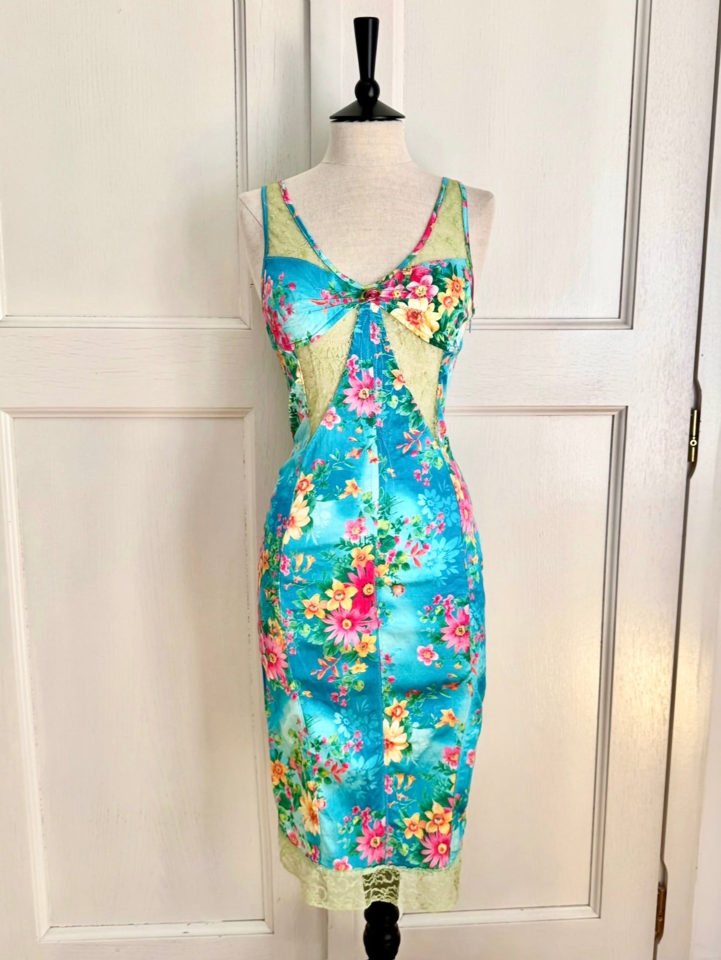 ICONIC Dolce Gabbana D&G S/S 2005 Tropical Turquoise Dress (S-M)