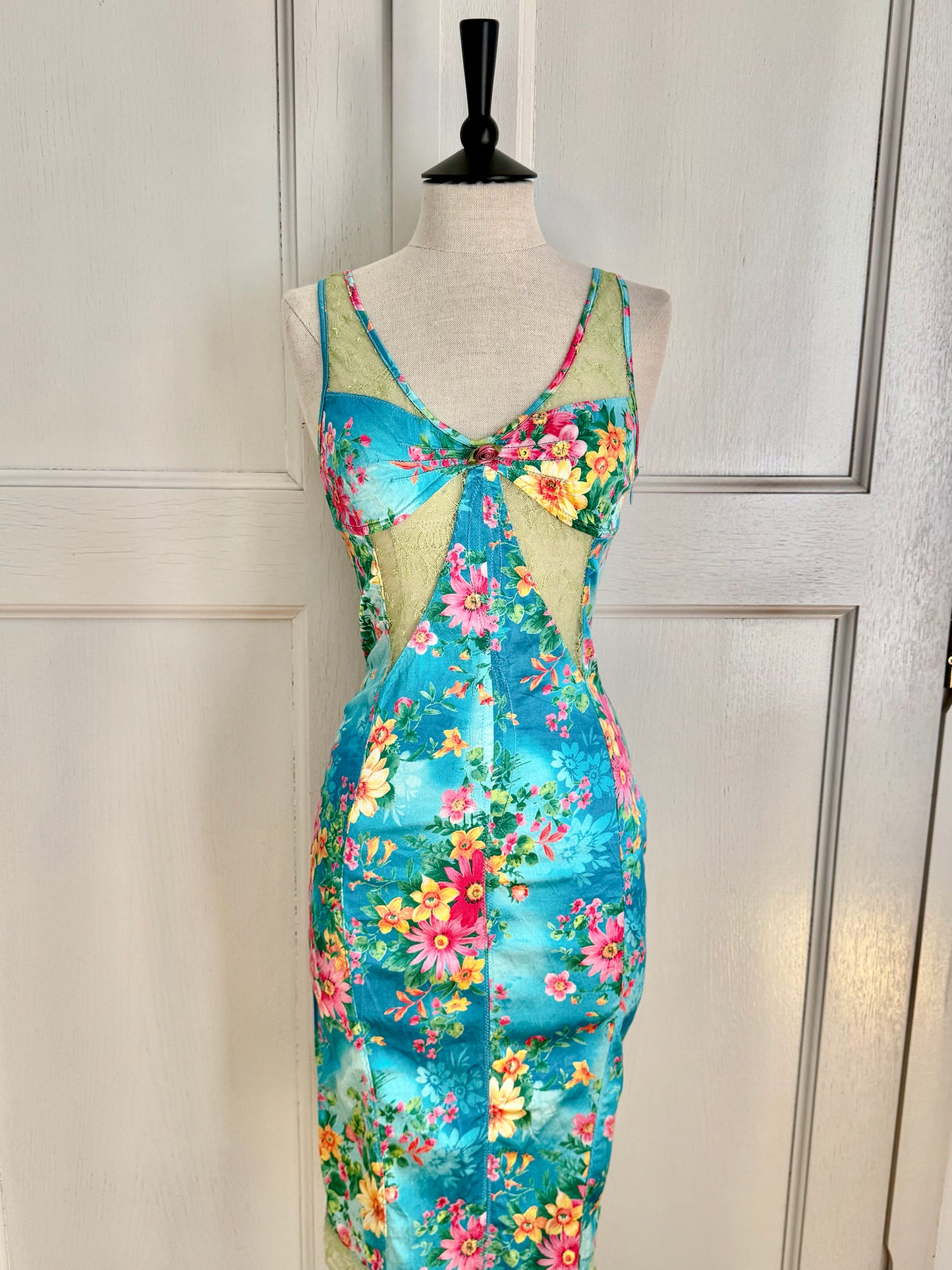 ICONIC Dolce Gabbana D&G S/S 2005 Tropical Turquoise Dress (S-M)