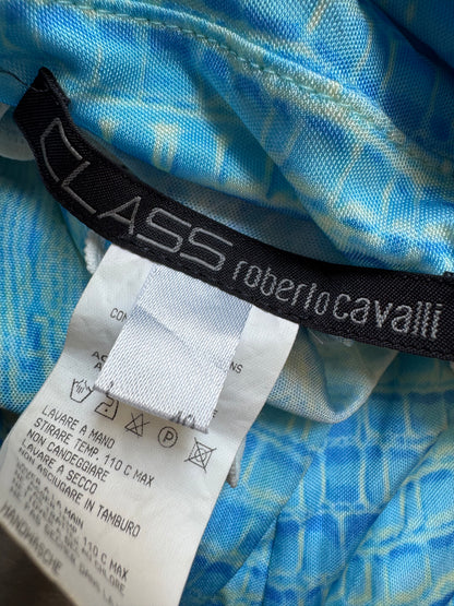 Roberto Cavalli Class Cavalli Blue Croc Rhinestone Dress (XS and S)