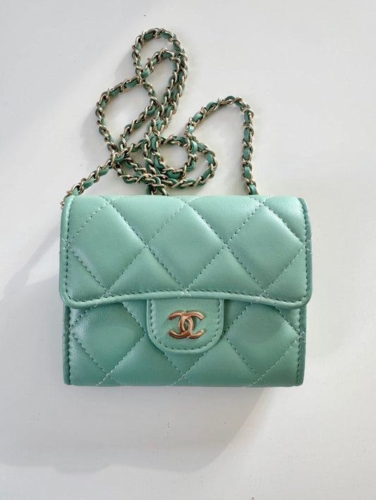 Chanel WOC Micro Flap Bag S/S 2020 in Mint