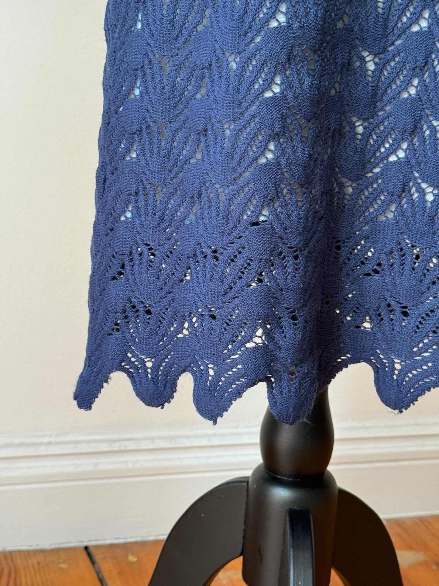 Blumarine Miss Blumarine Crochet Fur Set in Blue & Mint (M)