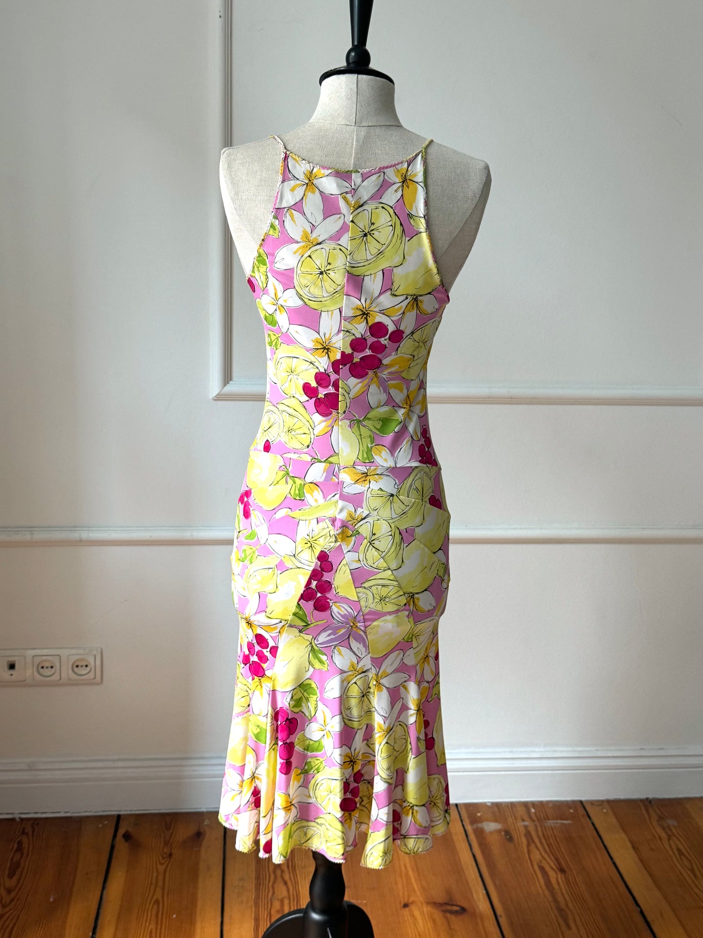 Vintage Blumarine Fruits and Flowers Midi Dress (S and XS)