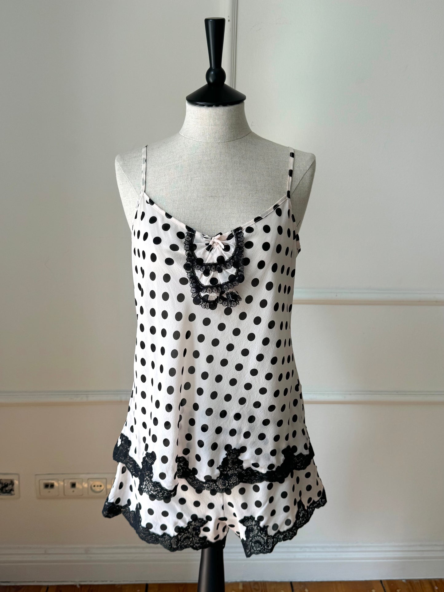 Chantal Thomass Polka Dot Silk Set (M)