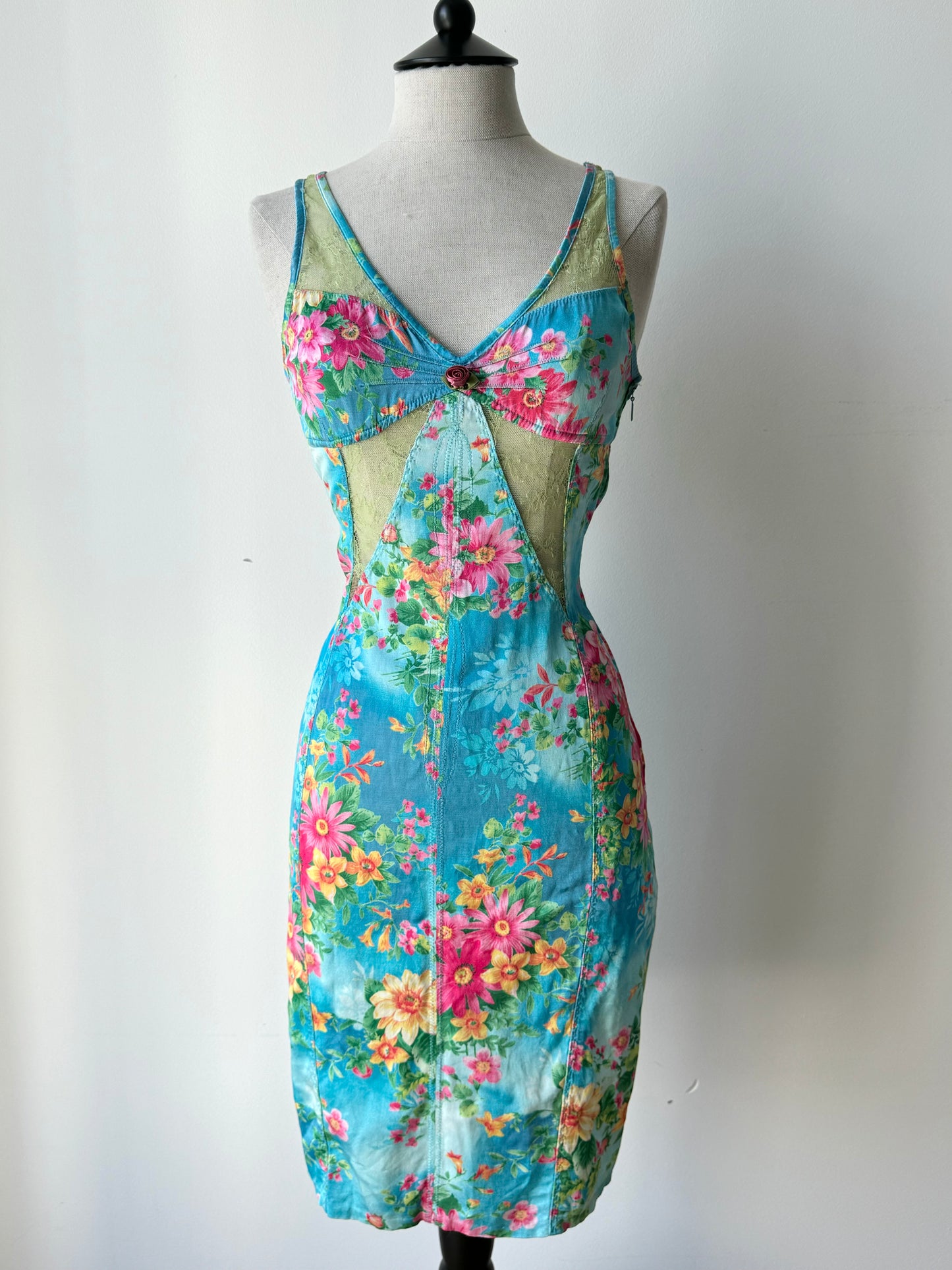 Dolce Gabbana D&G 2005 Floral Blue Dress (M)