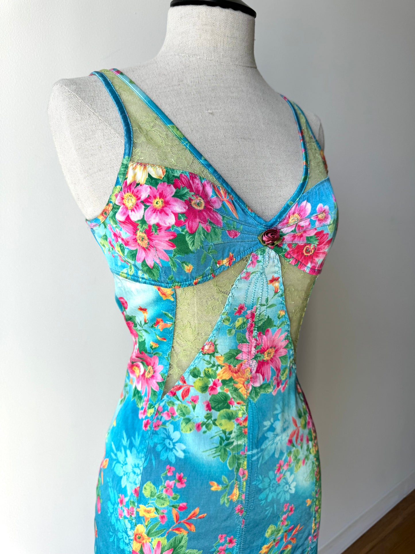 Dolce Gabbana D&G 2005 Floral Blue Dress (M)