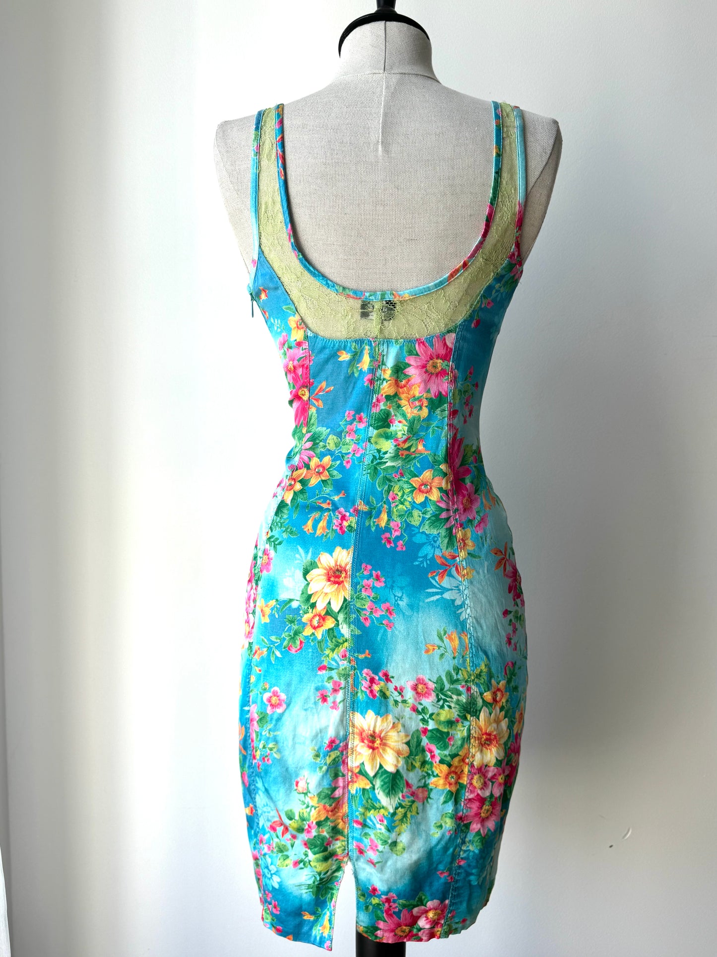 Dolce Gabbana D&G 2005 Floral Blue Dress (M)