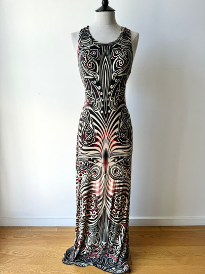 Jean Paul Gaultier JPG "Cyberbaba" 1996 Tribal Maori Maxi Dress (M)