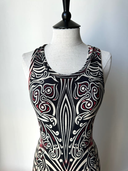 Jean Paul Gaultier JPG "Cyberbaba" 1996 Tribal Maori Maxi Dress (M)