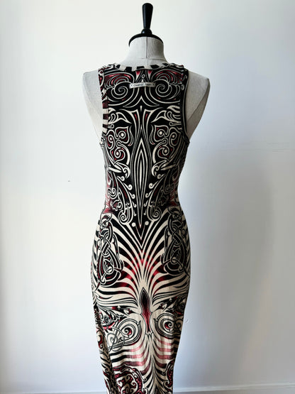 Jean Paul Gaultier JPG "Cyberbaba" 1996 Tribal Maori Maxi Dress (M)