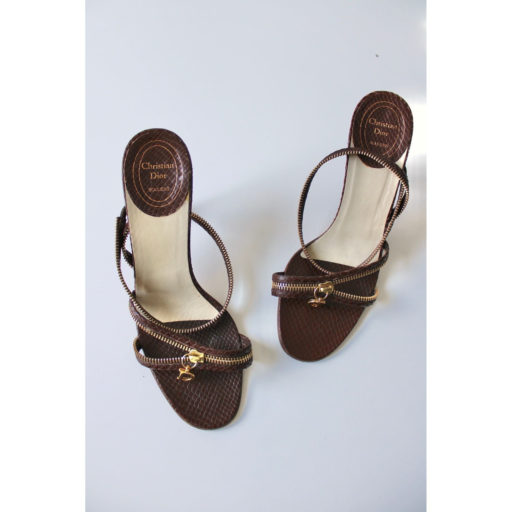Vintage Dior Souliers Snake Zipper Heels by Galliano (EU 39 / US 8