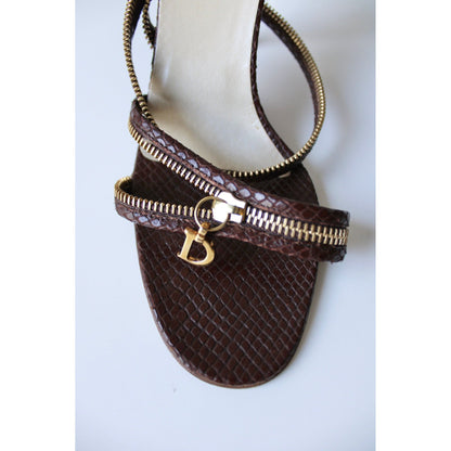 Vintage Dior Souliers Snake Zipper Heels by Galliano (EU 39)