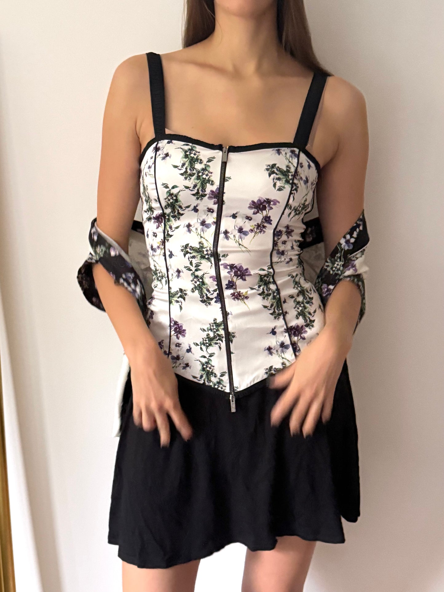 Blumarine Corset Top & Knit Twin Set in Violets (S-M)