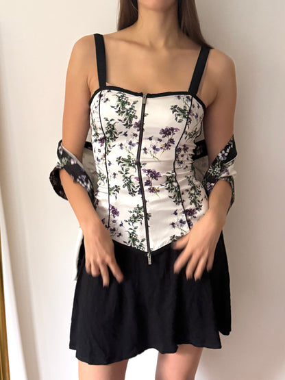Blumarine Corset Top & Knit Twin Set in Violets (S-M)