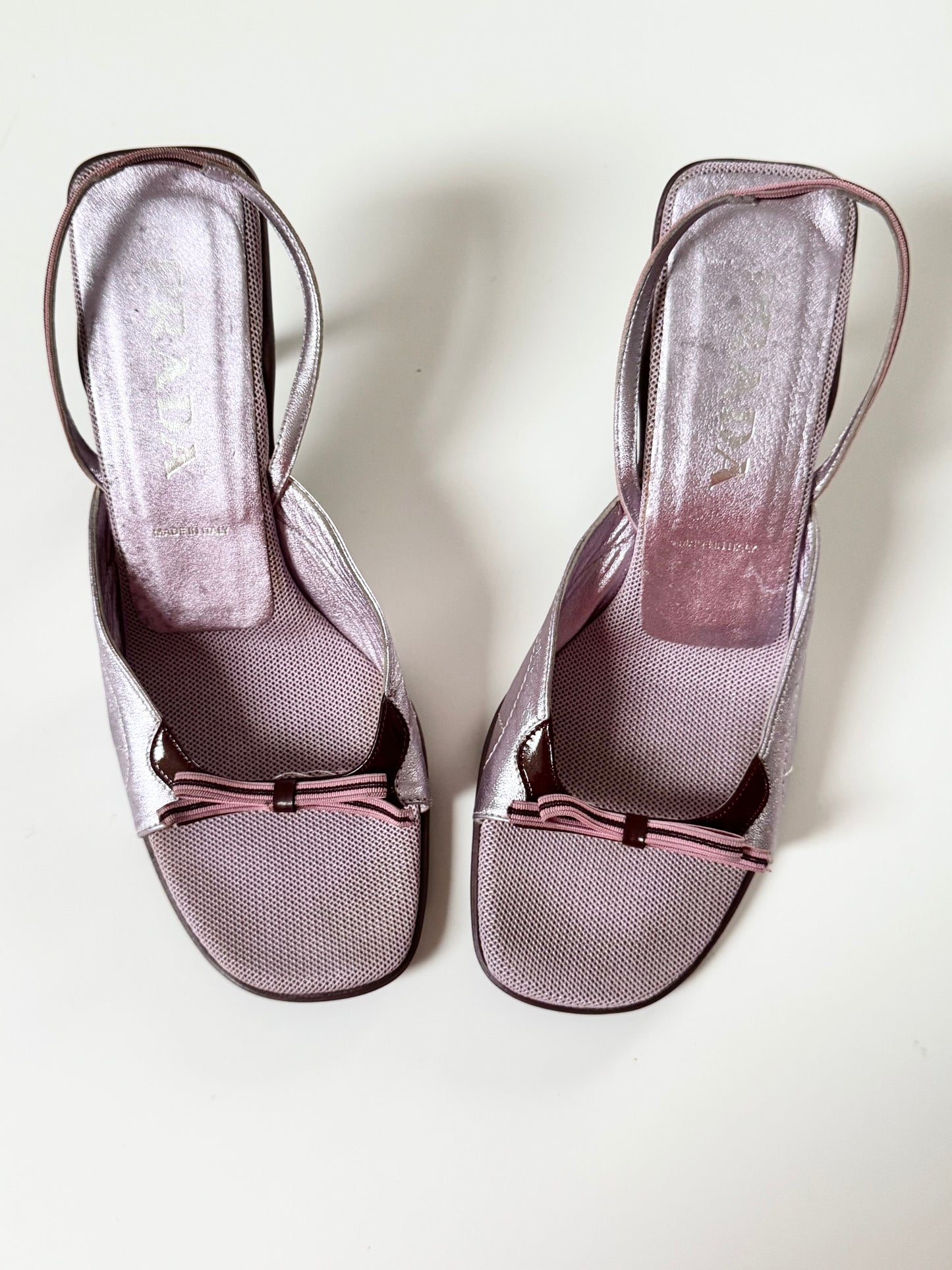 Prada Pink Bow Heels Slingbacks (EU 39)