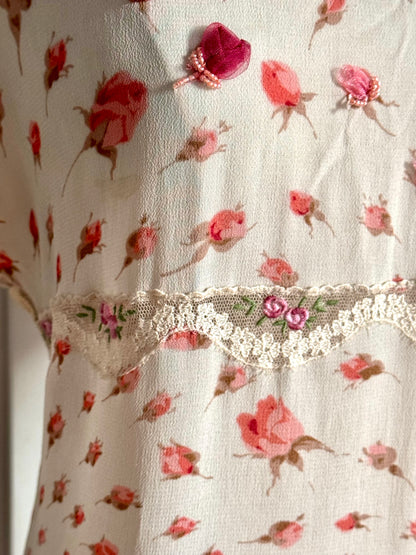 ICONIC Blumarine Spring / Summer 2000 Floral Silk Dress (M)