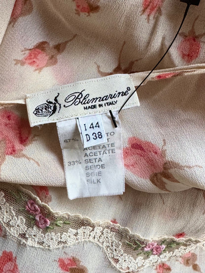 ICONIC Blumarine Spring / Summer 2000 Floral Silk Dress (M)