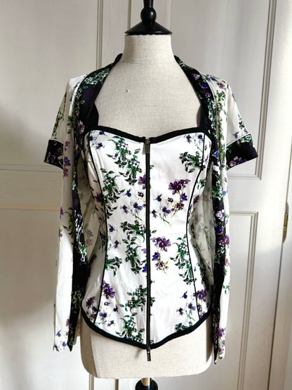 Blumarine Corset Top & Knit Twin Set in Violets (S-M)