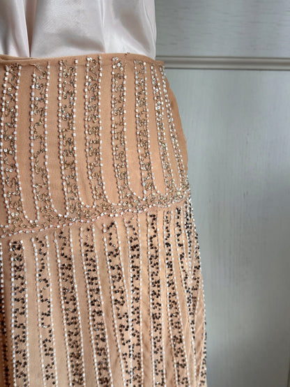 Vintage Christian Dior Pink Top & Blumarine Beaded Sequin Skirt Set (M)