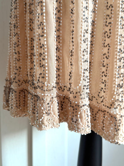 Vintage Christian Dior Pink Top & Blumarine Beaded Sequin Skirt Set (M)