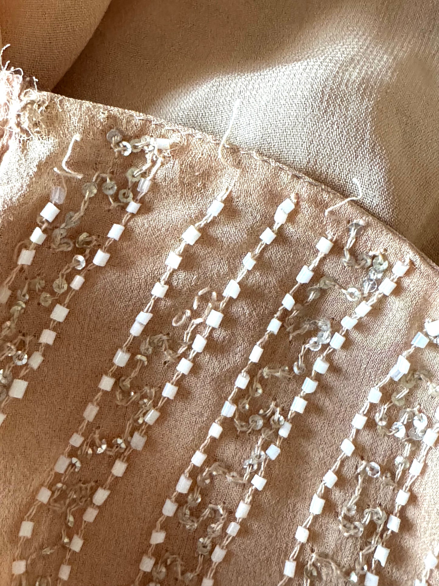 Vintage Christian Dior Pink Top & Blumarine Beaded Sequin Skirt Set (M)