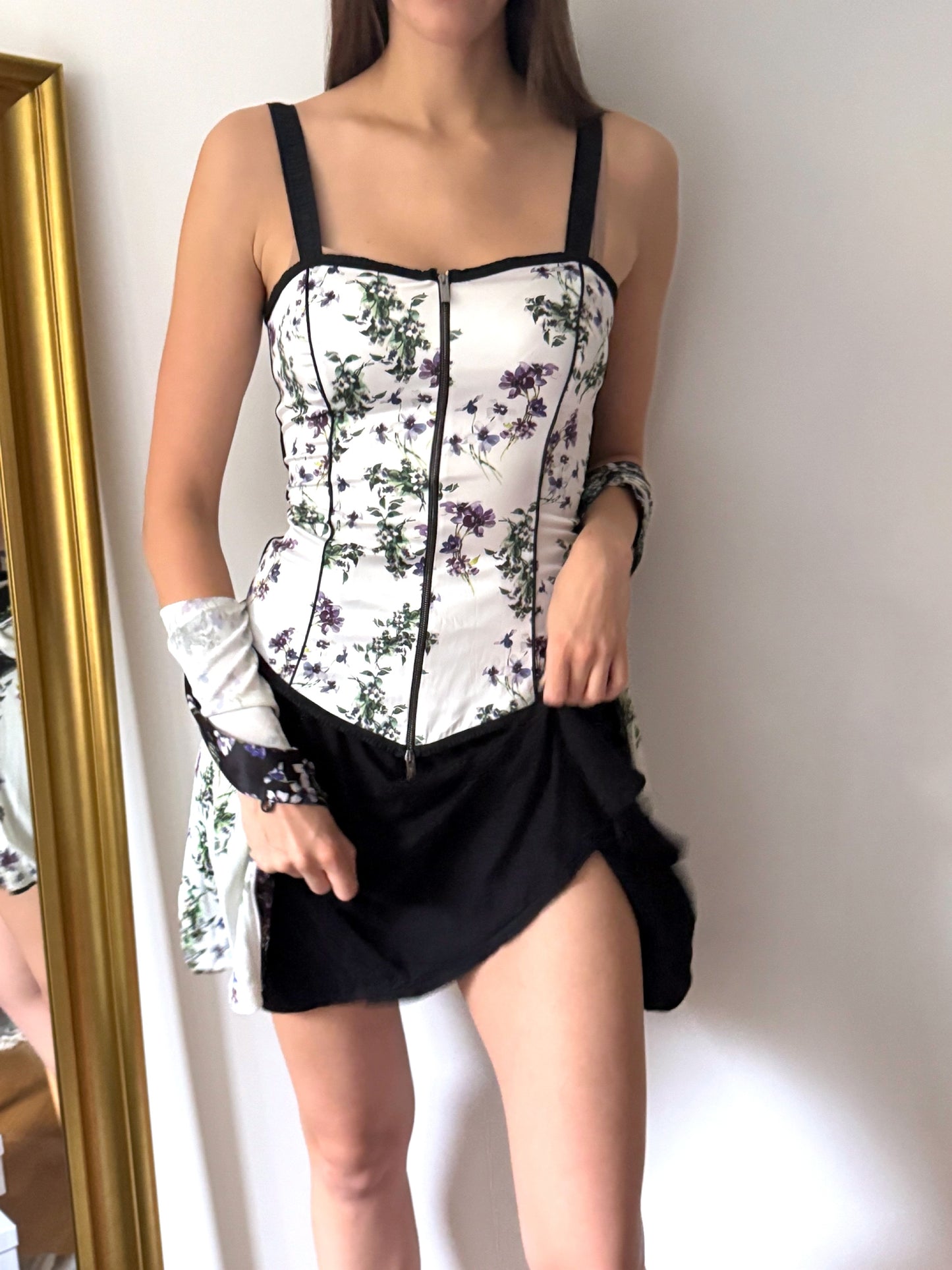 Blumarine Corset Top & Knit Twin Set in Violets (S-M)