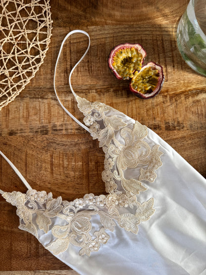 ICONIC La Perla 1990s Vintage Slip Dress White & Écru (S)