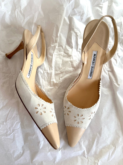 Vintage Manolo Blahnik Eyelet Heels Ciao Kasia Vintage Bridal Summer Pumps