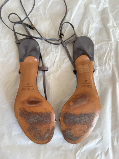 Chloe Vintage Metallic Sandals Heels (EU 40 / 40.5)