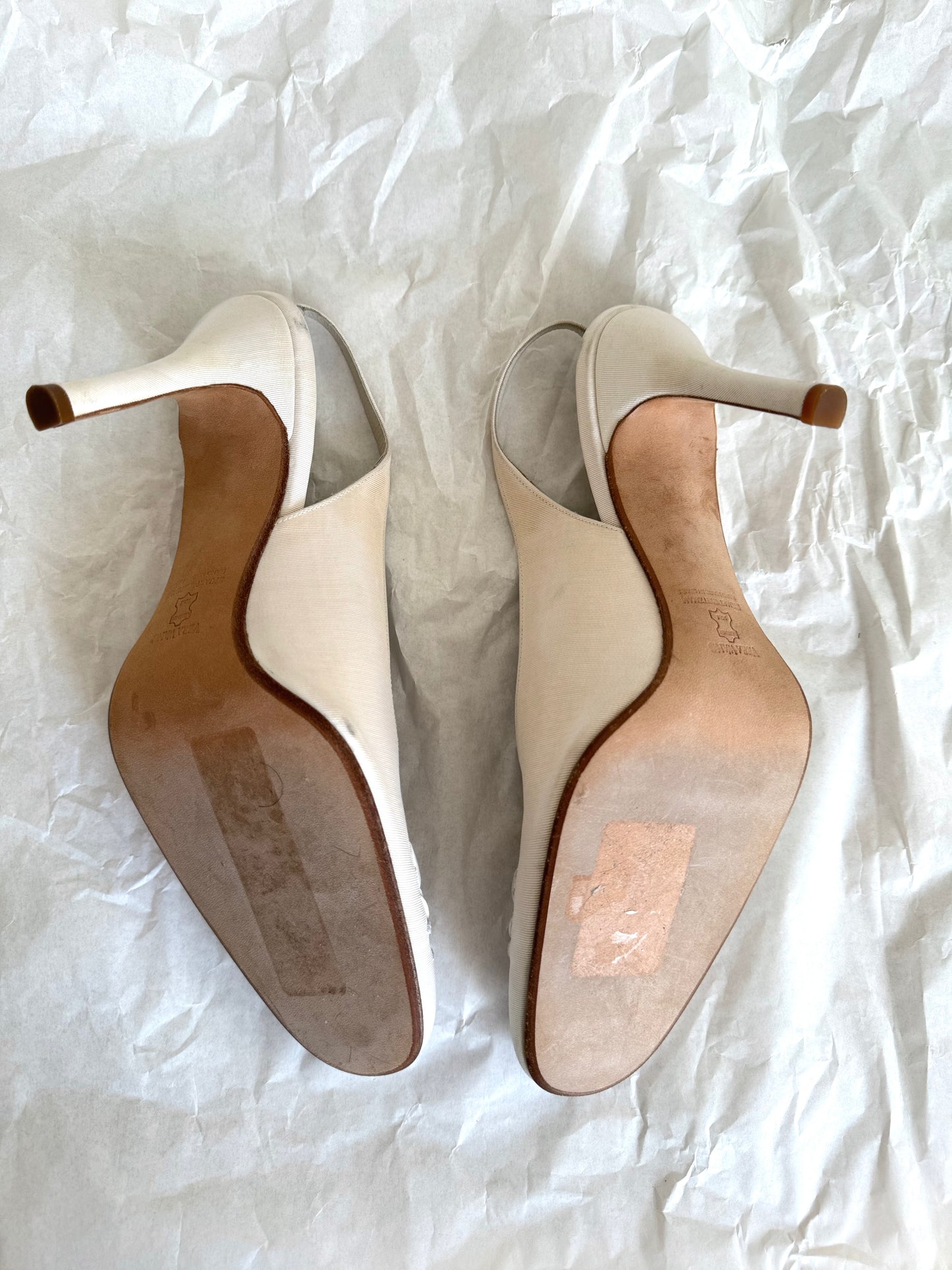 Vera Wang Vintage Embroidered & Beaded Bridal Off-White Heels (EU 40 / 40,5)