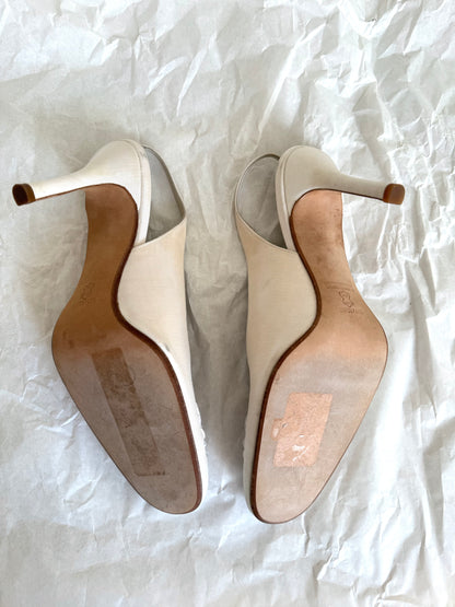 Vera Wang Vintage Embroidered & Beaded Bridal Off-White Heels (EU 40 / 40,5)