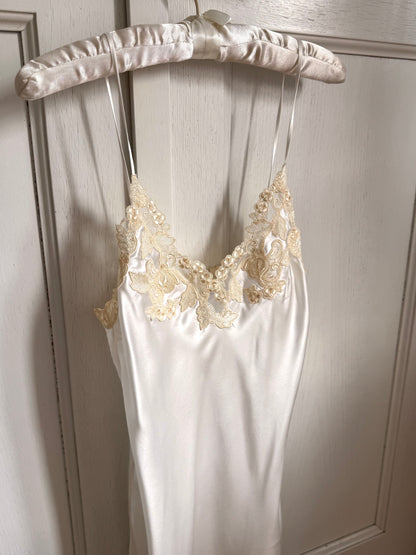 ICONIC La Perla 1990s Vintage Slip Dress White & Écru (S)