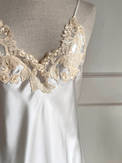 ICONIC La Perla 1990s Vintage Slip Dress White & Écru (S)