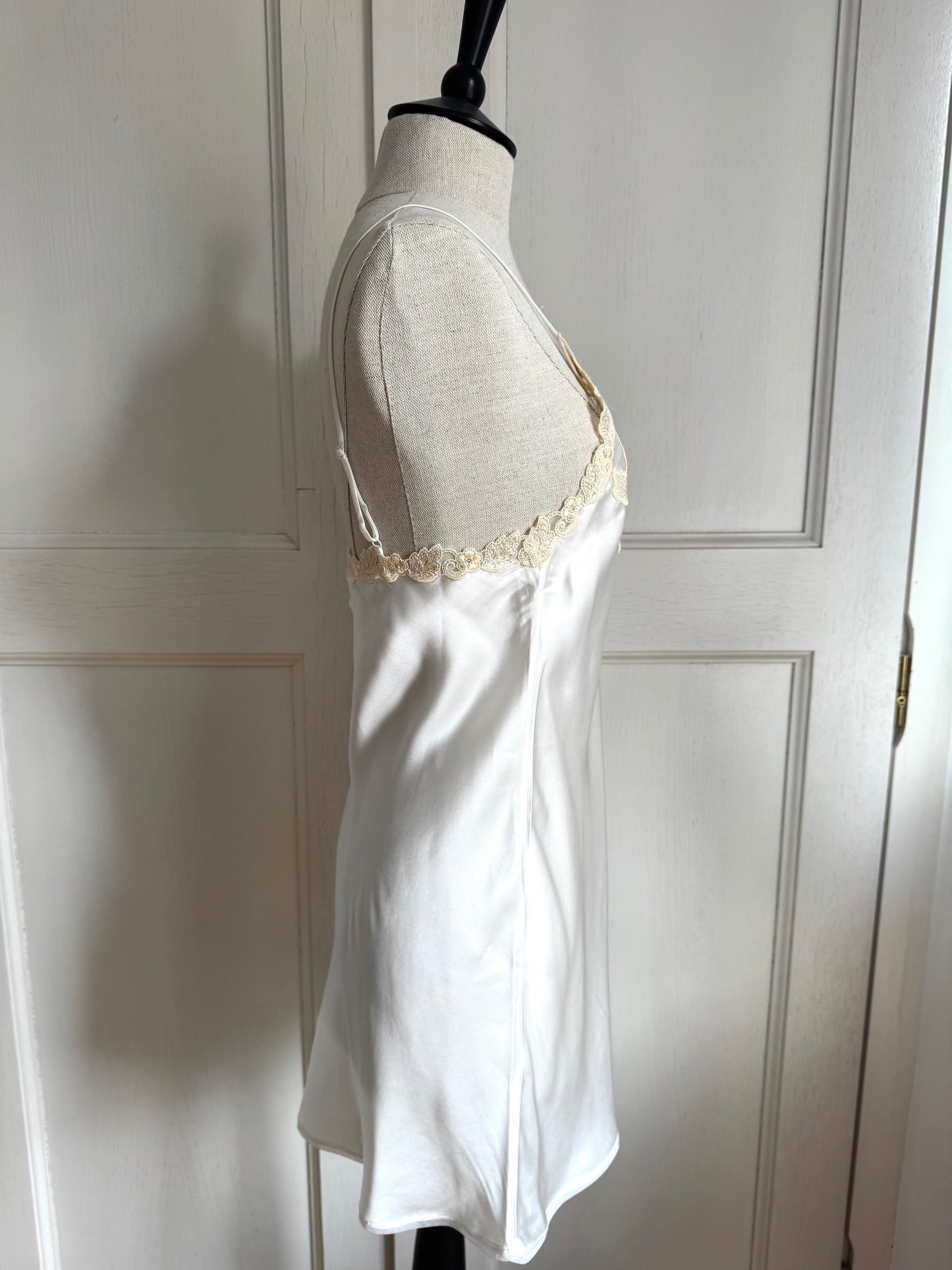 ICONIC La Perla 1990s Vintage Slip Dress White & Écru (S)