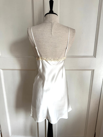ICONIC La Perla 1990s Vintage Slip Dress White & Écru (S)