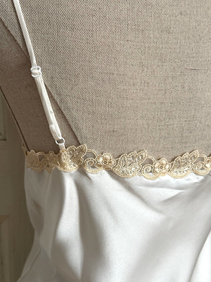 ICONIC La Perla 1990s Vintage Slip Dress White & Écru (S)