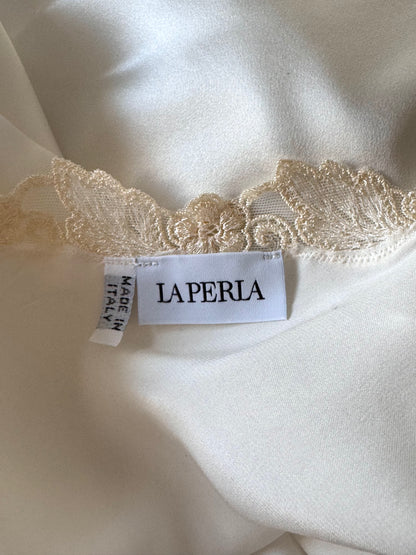ICONIC La Perla 1990s Vintage Slip Dress White & Écru (S)