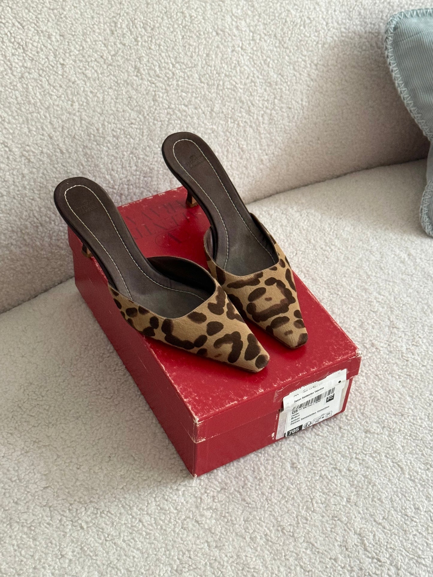 Valentino Garavani Leopard Print Mules (EU 37)