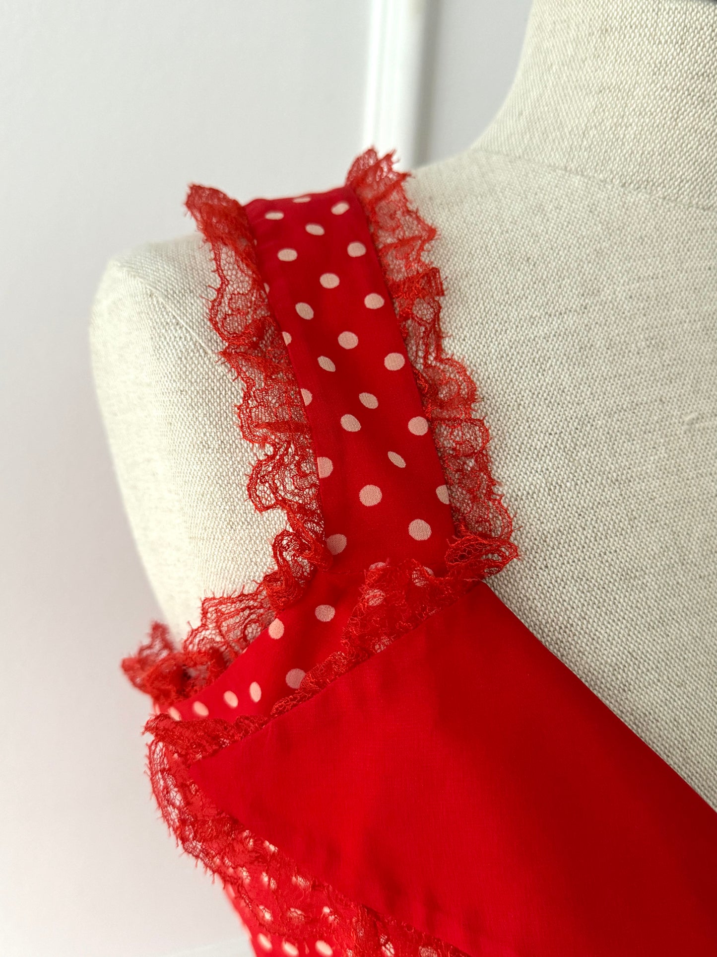 Oscar de la Renta Polka Dot Red Silk Dress (FR 38 / M)