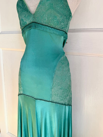 Roberto Cavalli Class Cavalli Green Mint Glitter Dress (M)
