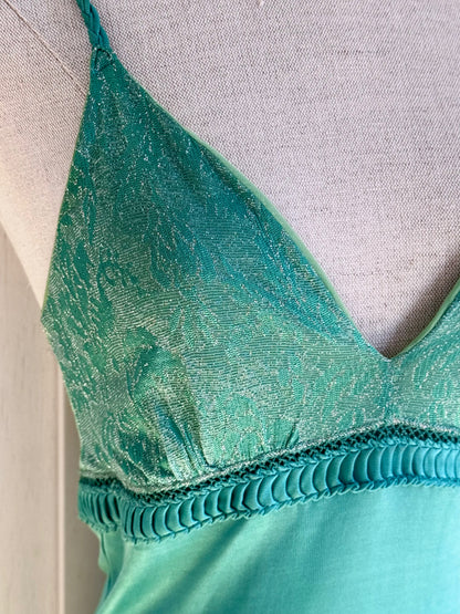 Roberto Cavalli Class Cavalli Green Mint Glitter Dress (M)