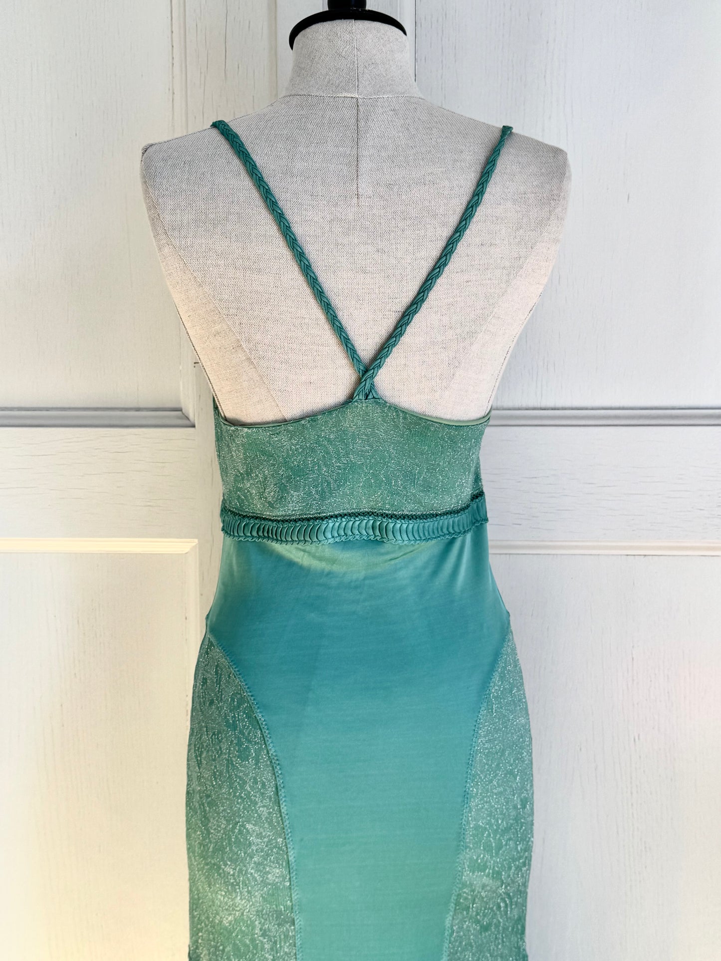 Roberto Cavalli Class Cavalli Green Mint Glitter Dress (M)